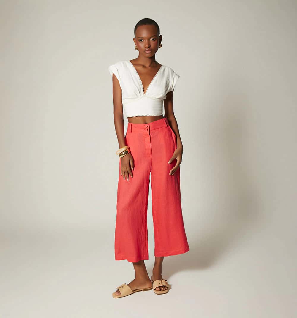 Pantalon tiro alto culotte