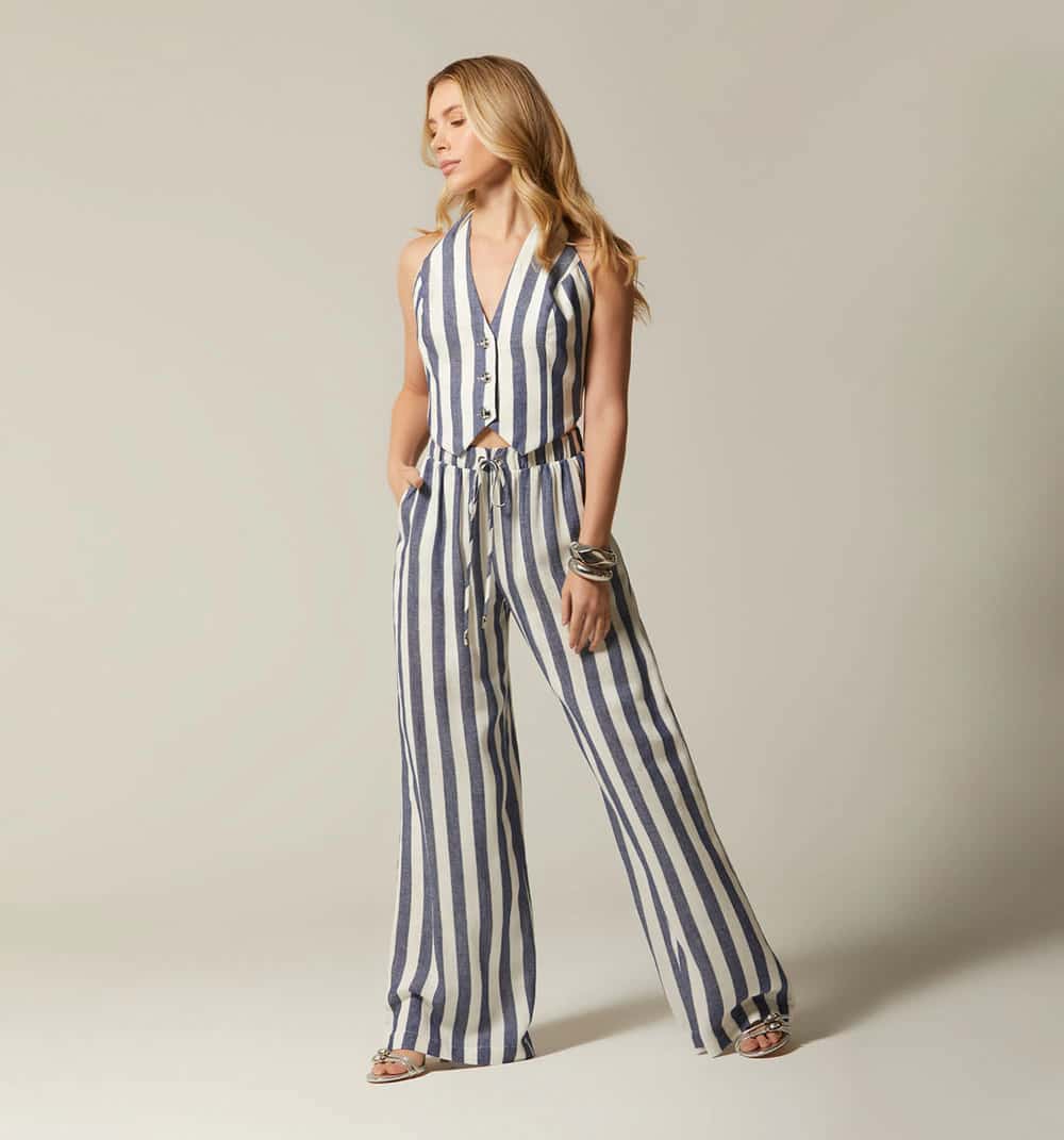 Pantalon tiro alto bota ancha