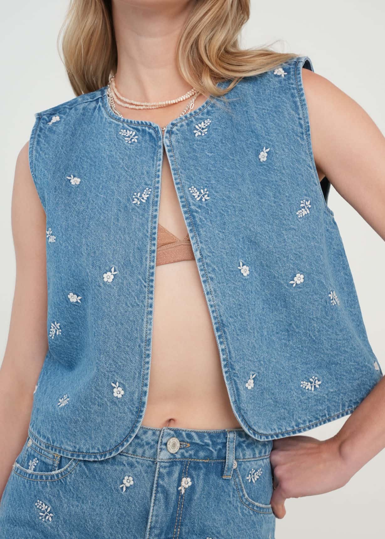 Camisa manga sisa en denim