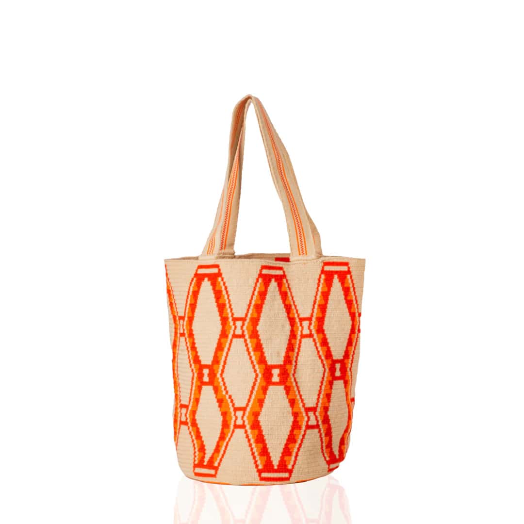 Maxi bolso Beige - Naranja