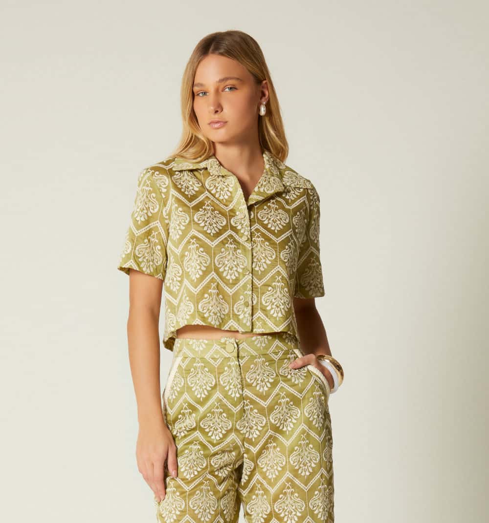 Blusa boxy manga corta