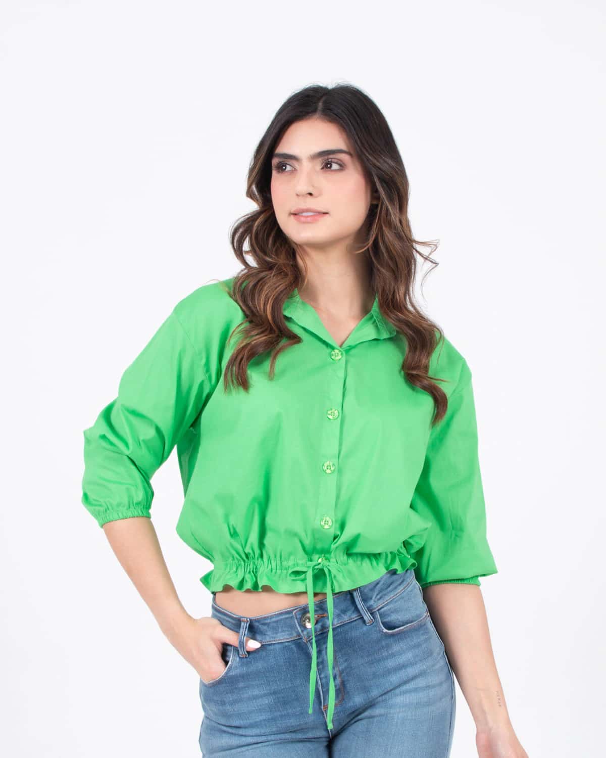 Camisa verde para mujer