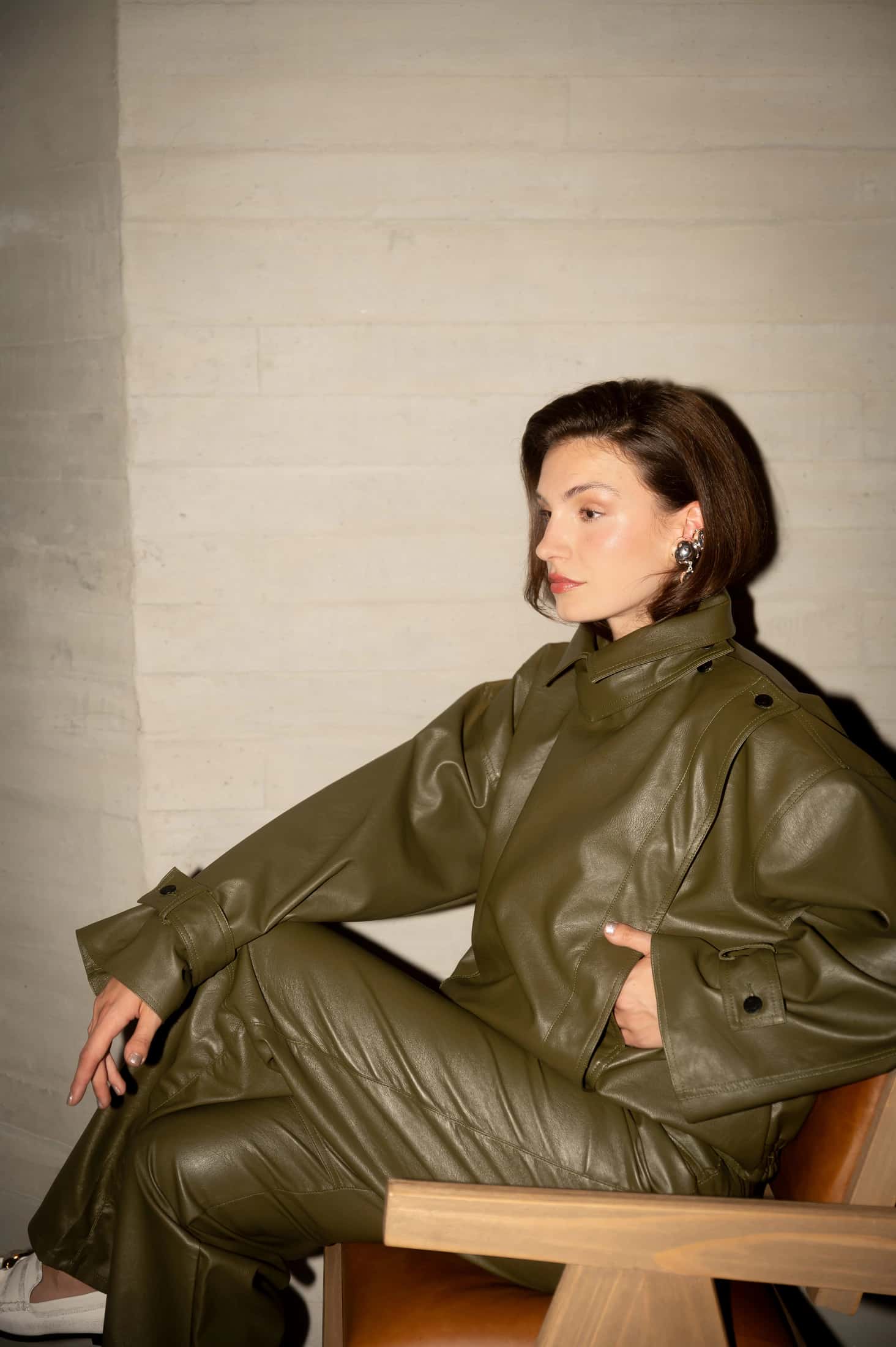 Too Rich For Your Drama Jacket In Olive - miniatura 3