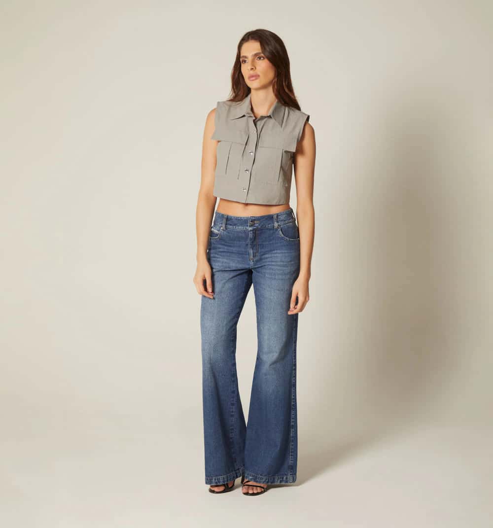 Blusa manga sisa crop