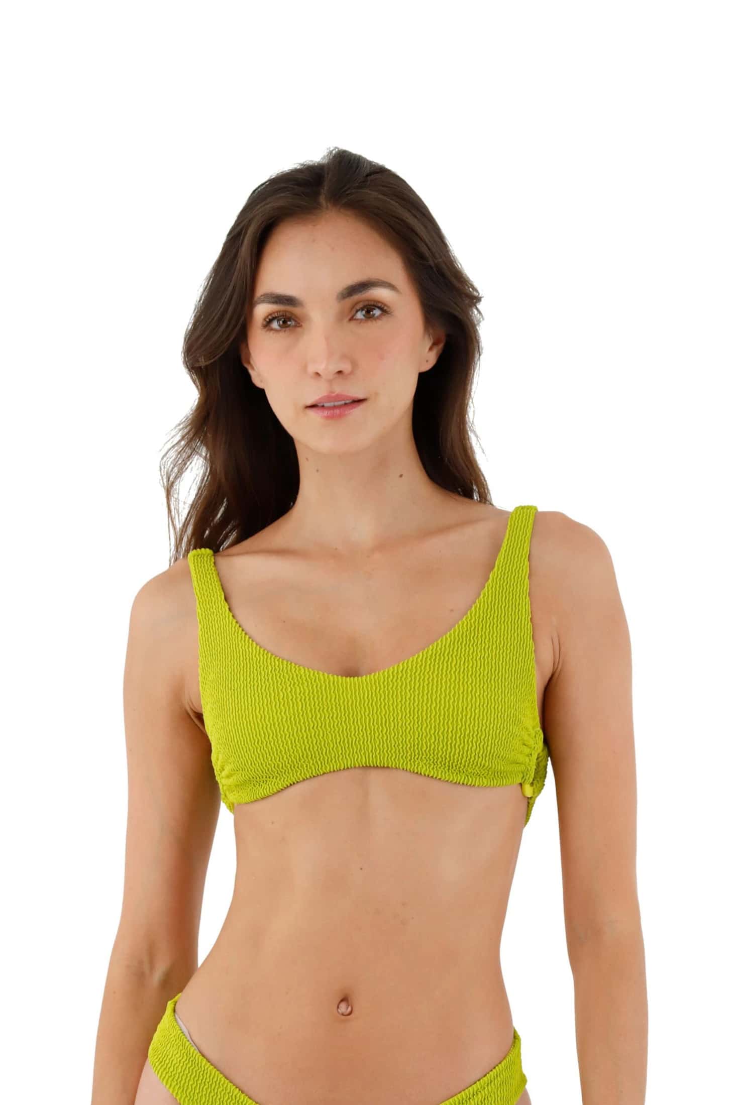 Textured Wave Earthy Green Jazz Hop Top