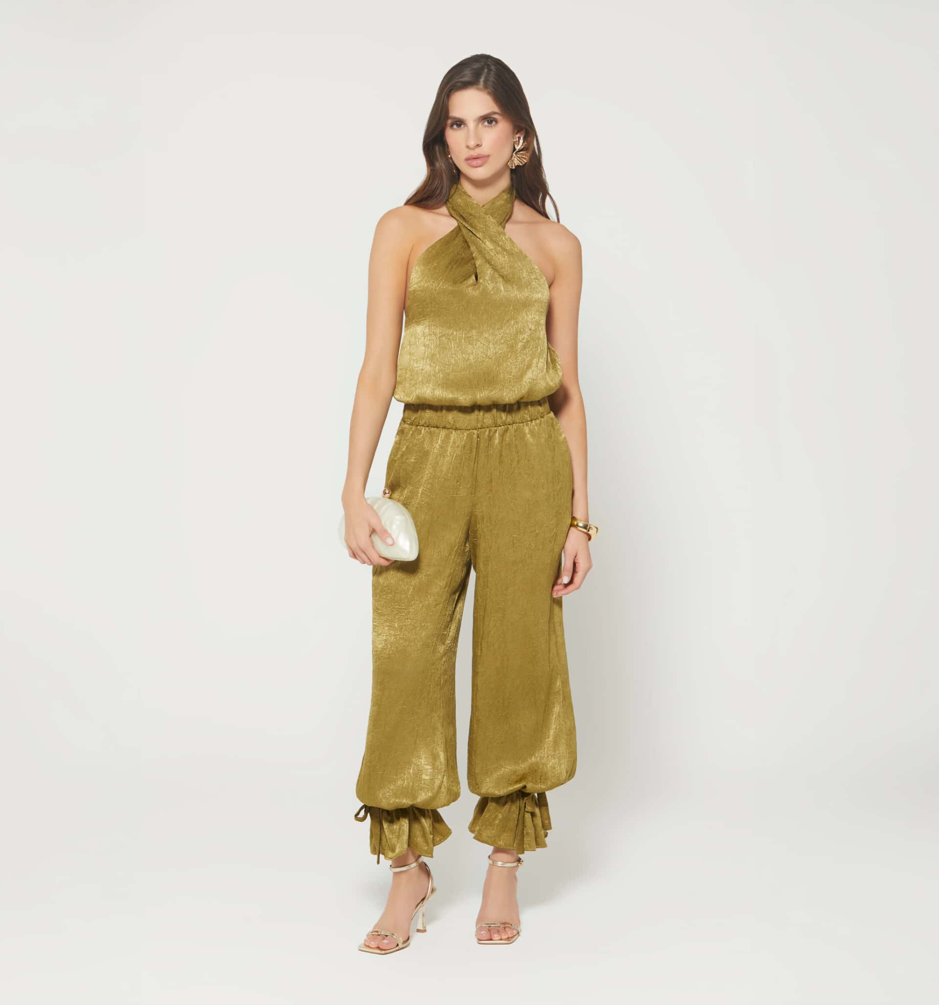 Blusa globo cuello halter