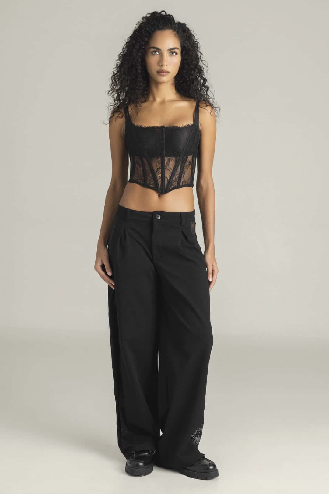 SET CORSET & PANTALON INDIRA NEGRO