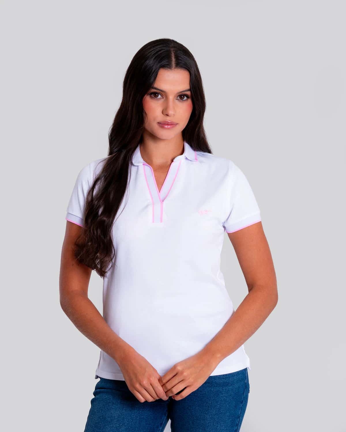 Polo blanca para mujer