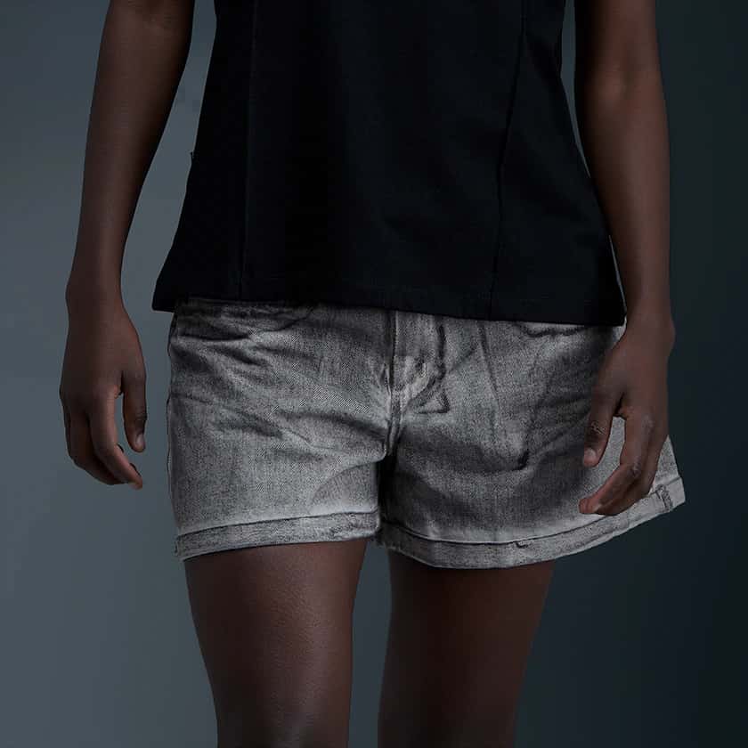 Shorts Denim Gris Mujer