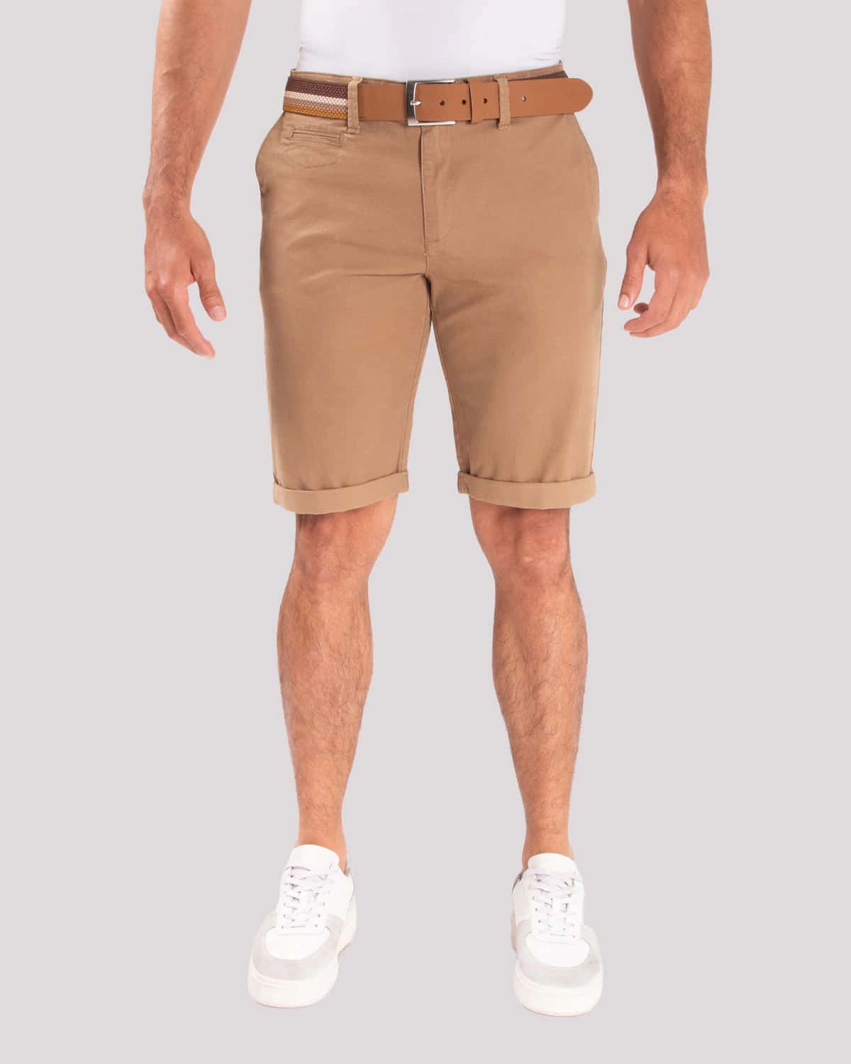 Bermuda slim caqui para hombre