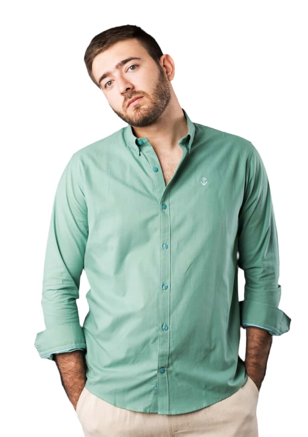 Camisa Oxford Verde Oliva - miniatura 3