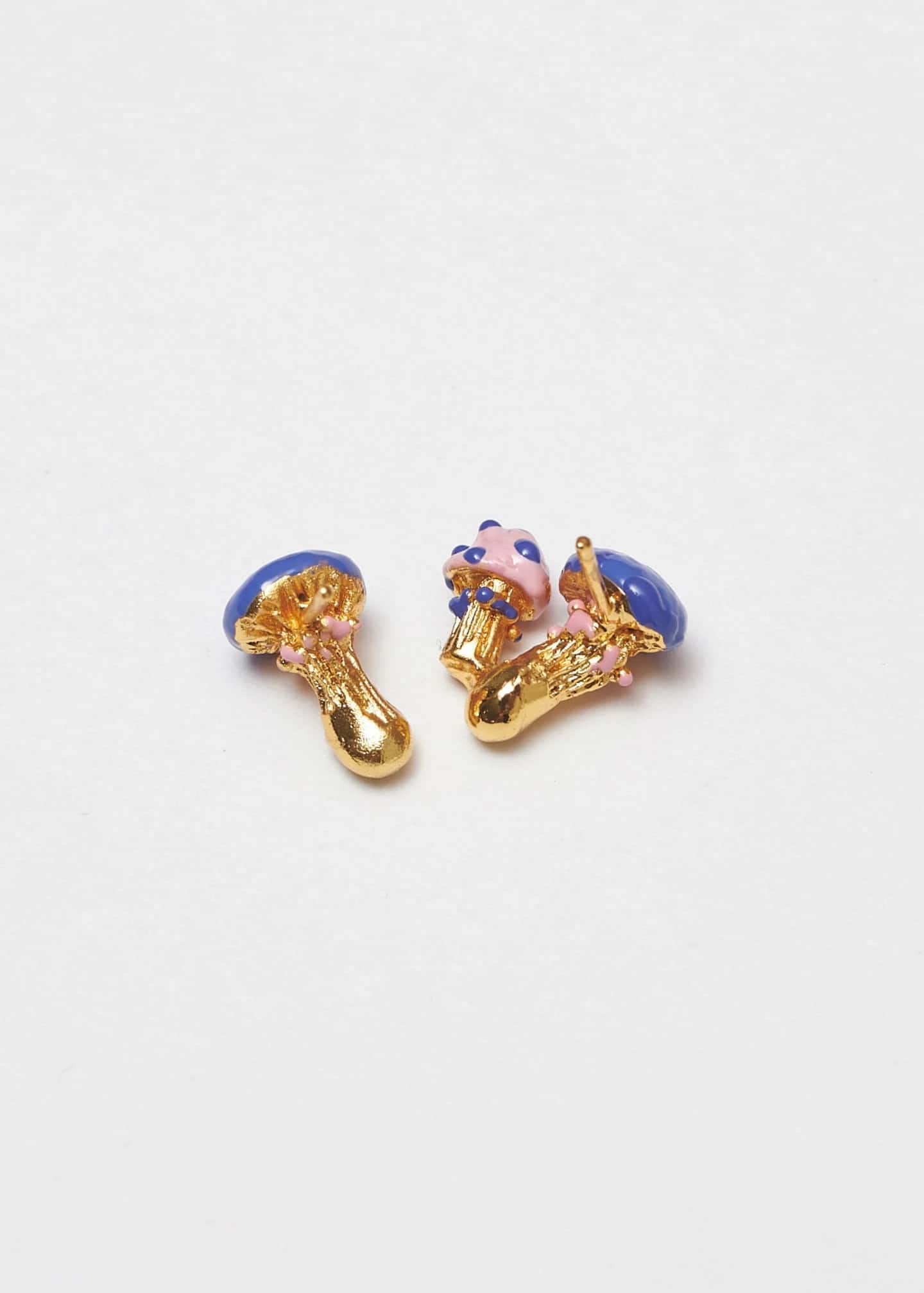Aretes Seta y setica Azul rosa