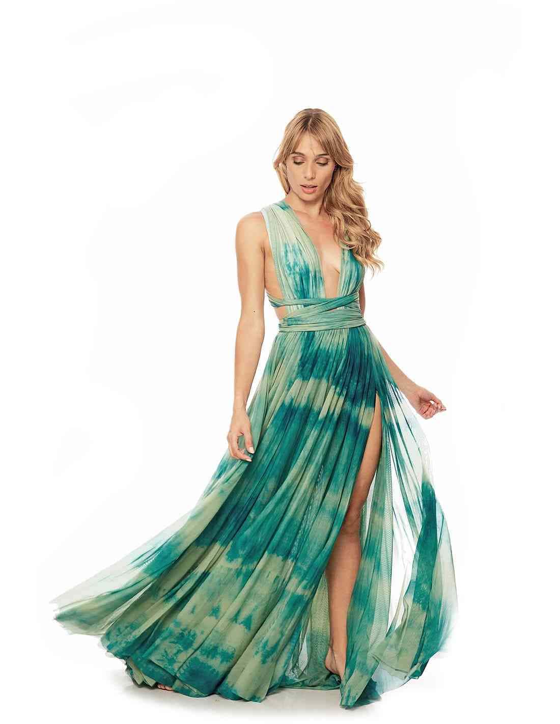 Vestido Hydra Aqua Manchado