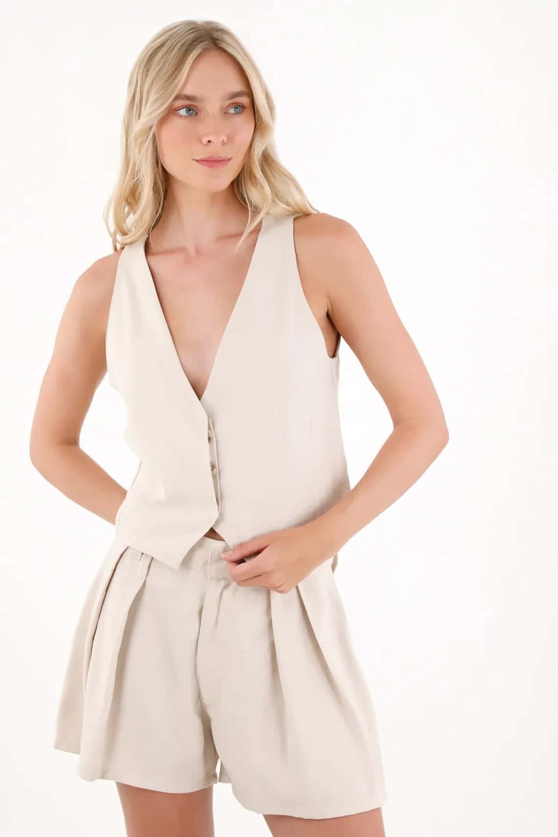 Chaleco con escote para mujer