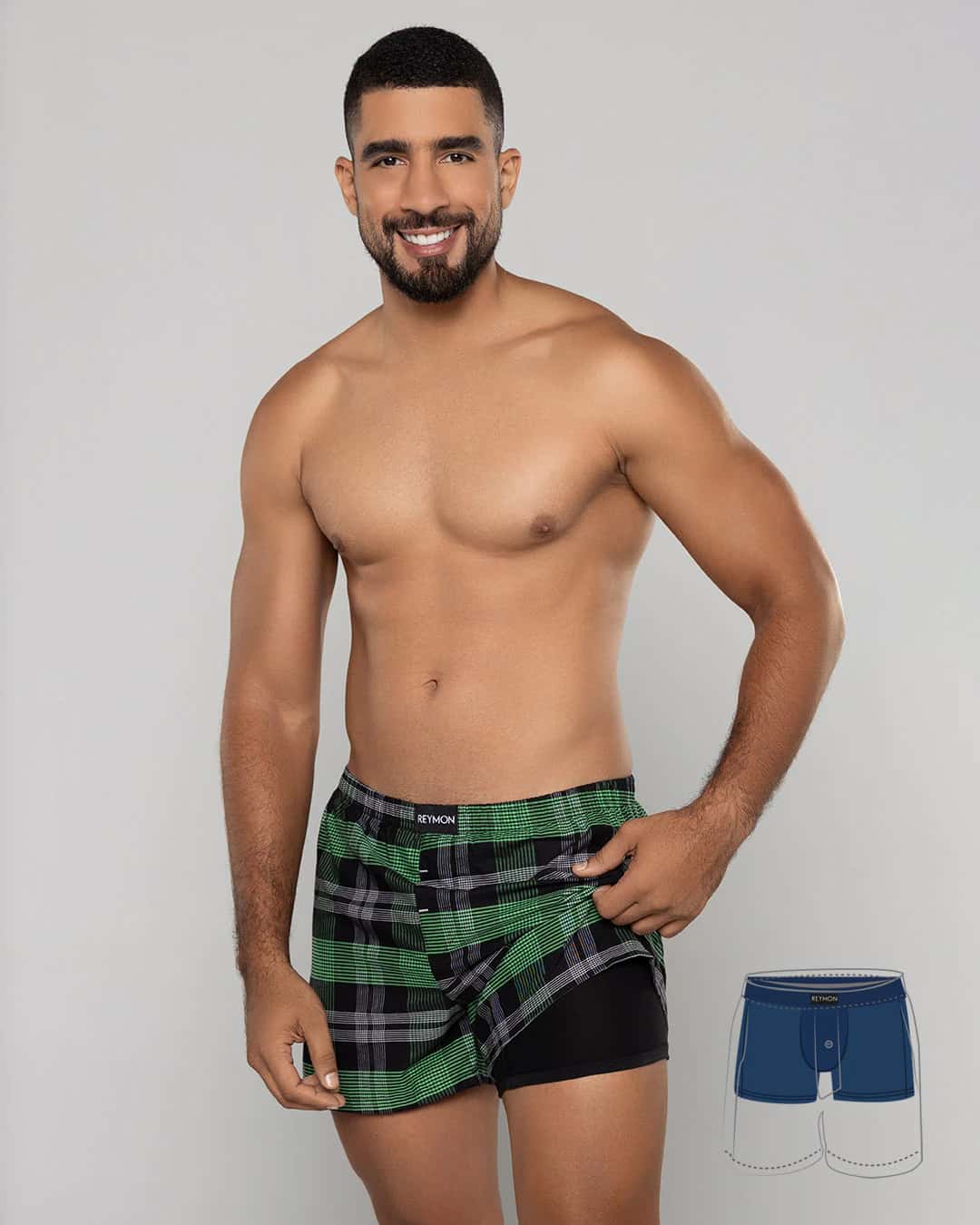 Boxer suelto con boxer interno en poliester Ref. 3052 - miniatura 19