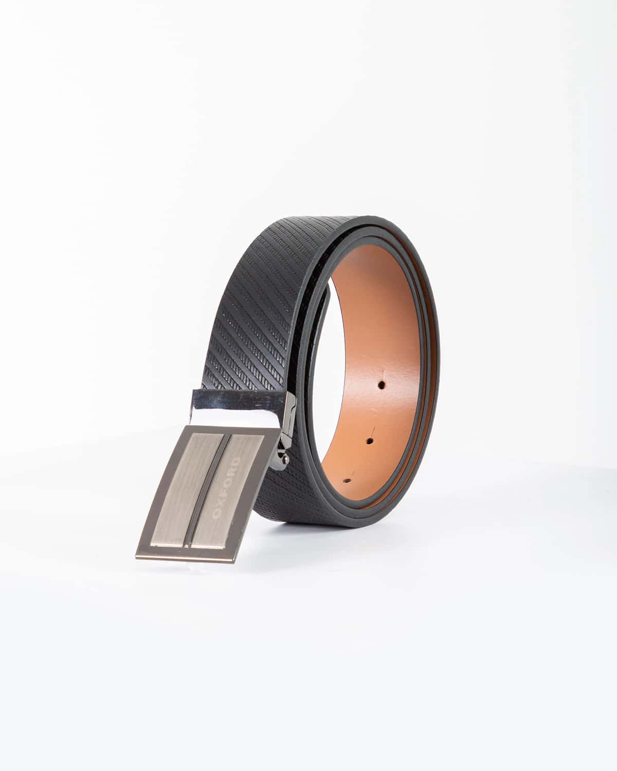 Cinturon doble faz miel-negro para hombre