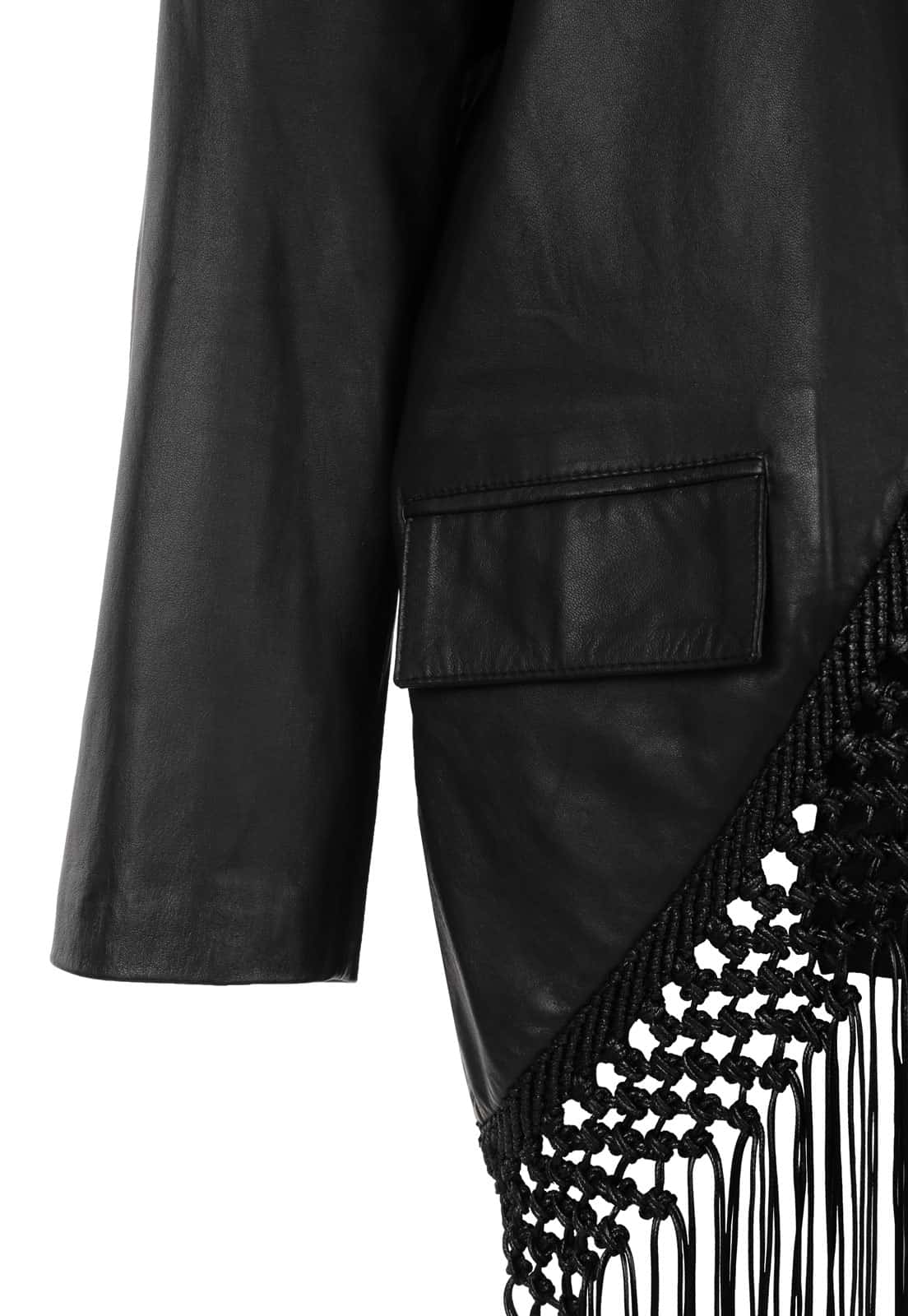 MACRAME LEATHER BLAZER - miniatura 5