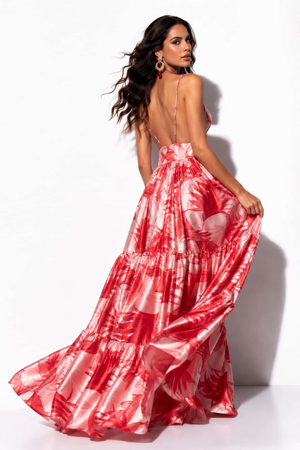 Vestido Rinchi Estampado Flores Rojas - miniatura 3