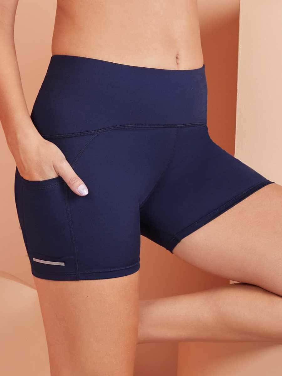 Ciclista Deportivo Corto Para Mujer Azul Oscuro