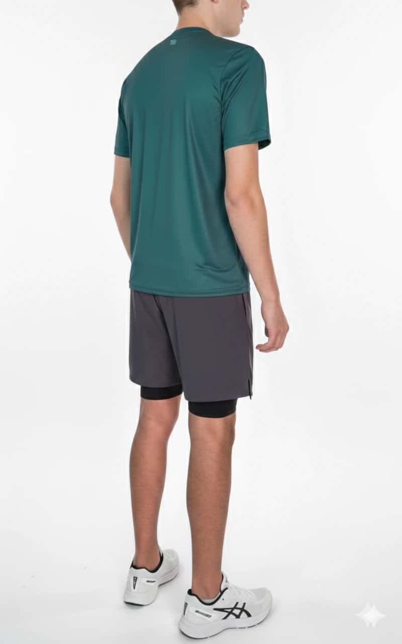 Camiseta Running Manga corta verde - miniatura 3