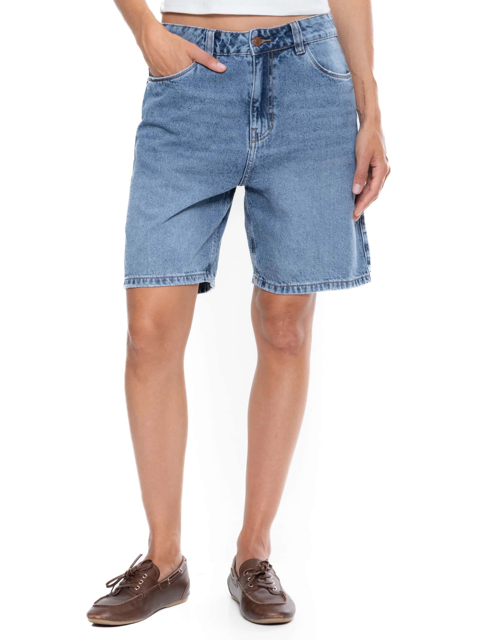 Bermuda Denim Tono Medio