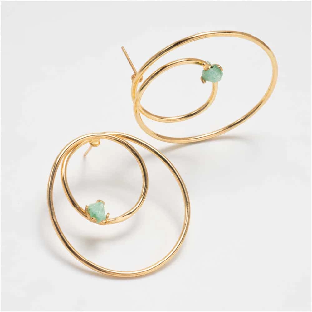 Aretes Topo Verde Profundo - miniatura 1