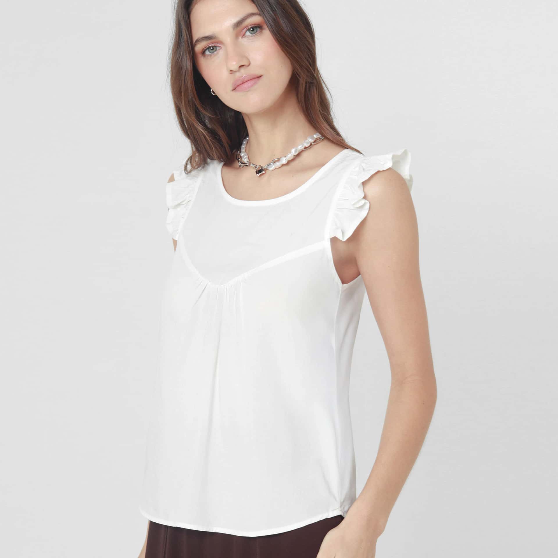 Blusa Cuello Redondo Manga Sisa