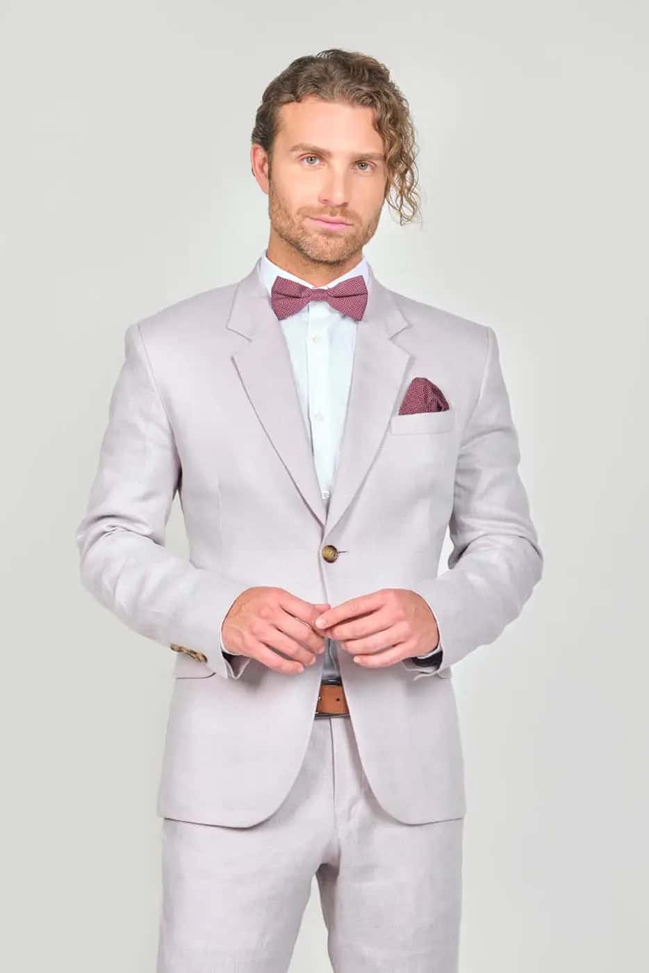 Traje Formal Sobre Medida Lino Gray