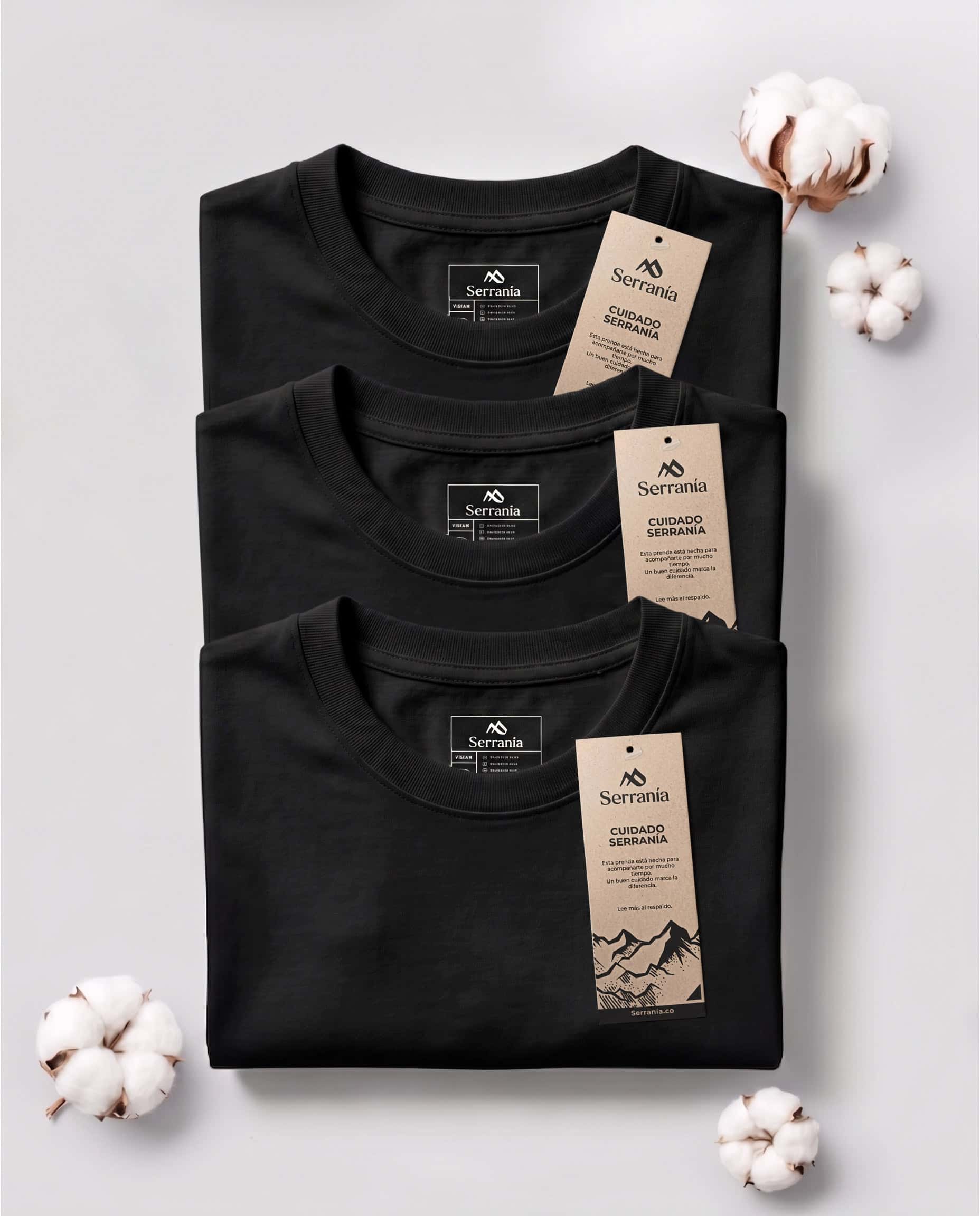 Set 3 Camisetas Slim Fit Negras