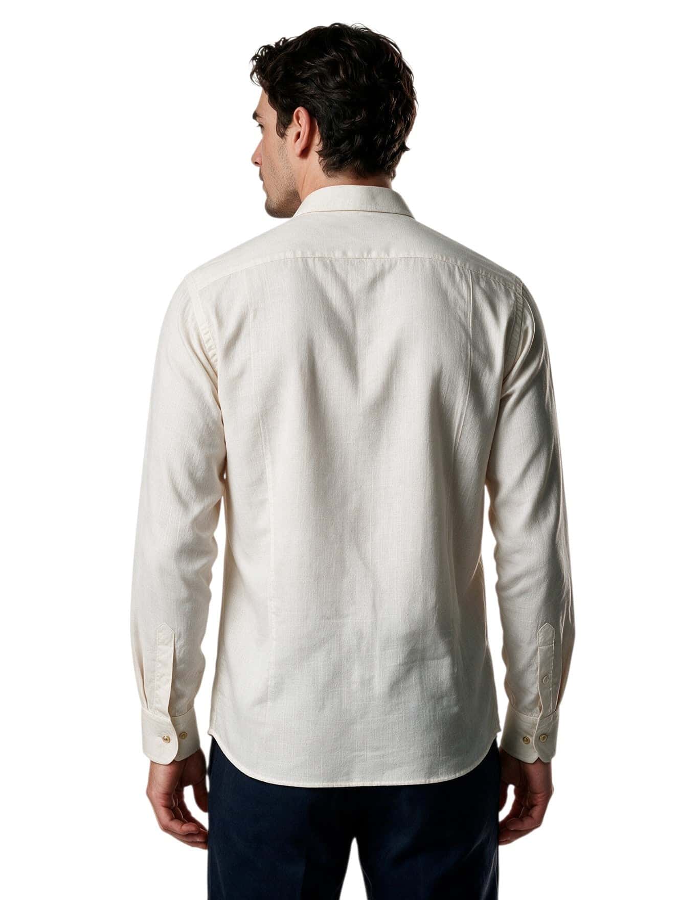 Guayabera beige con botones ocultos - miniatura 4