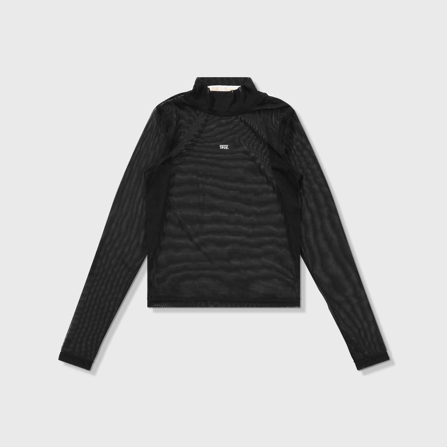 Mesh LS Mock Tee - Black