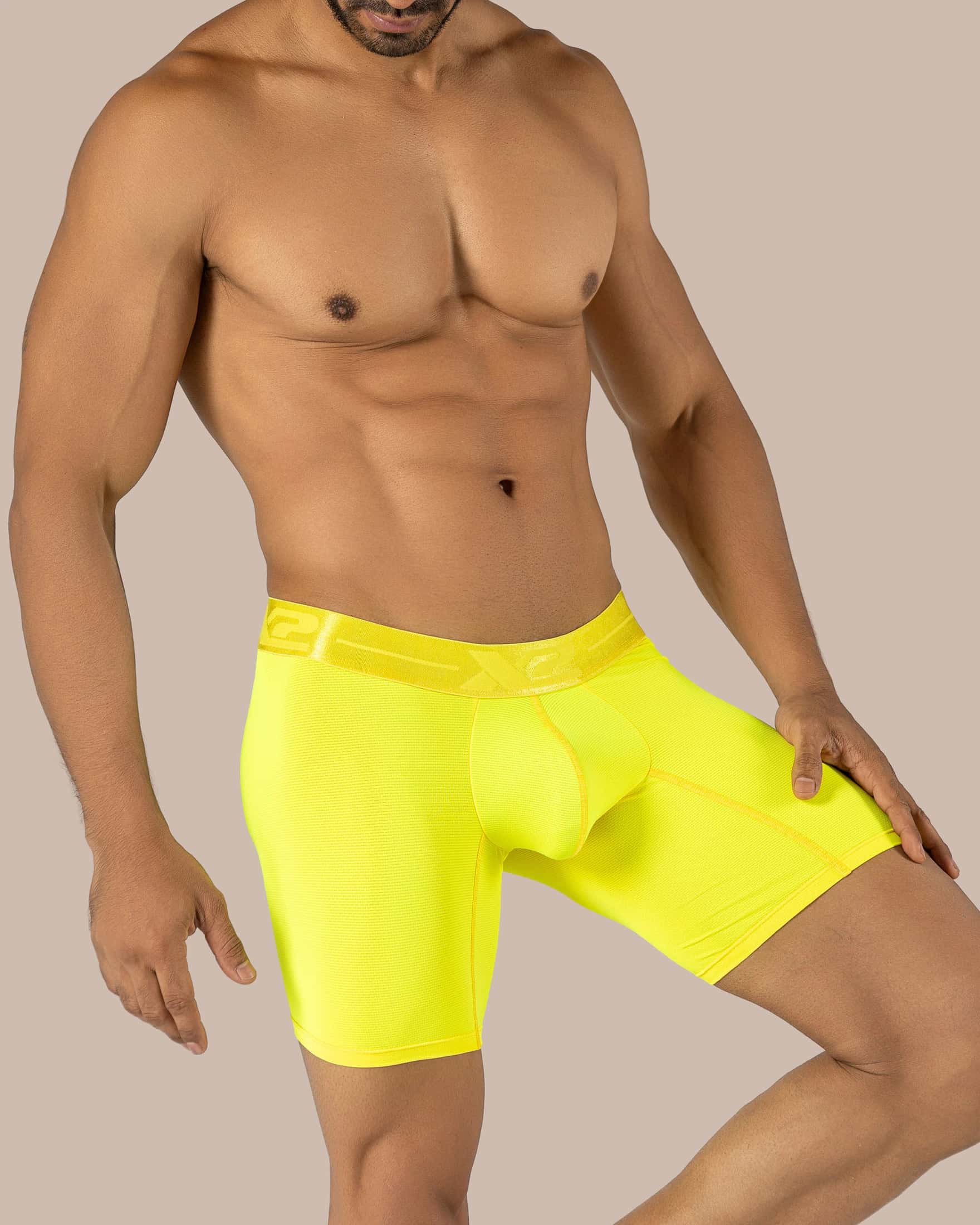 Bóxer Medio Nylon Corpo Amarillo X2