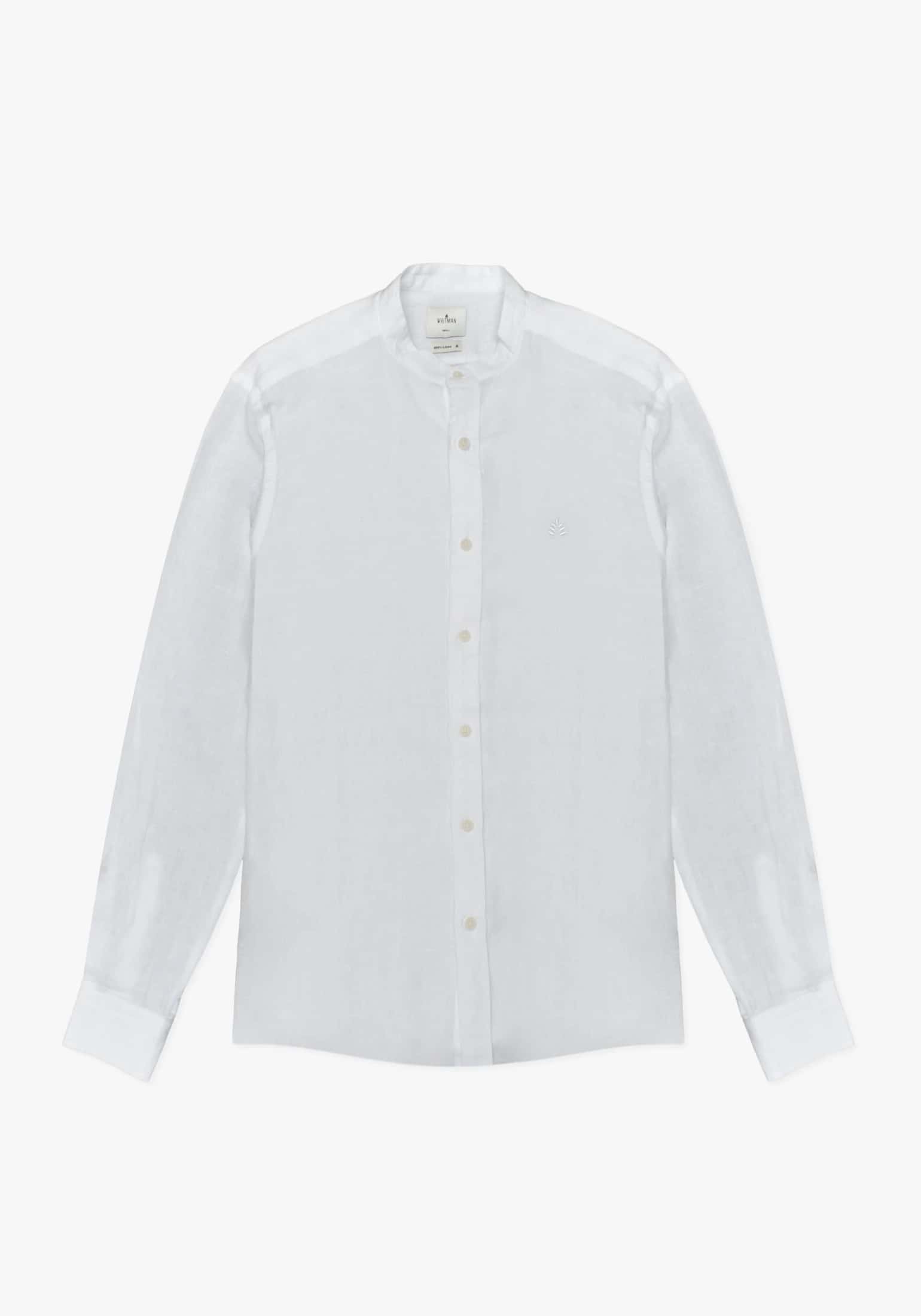 Camisa Lino Cuello Nerú Blanco - miniatura 1