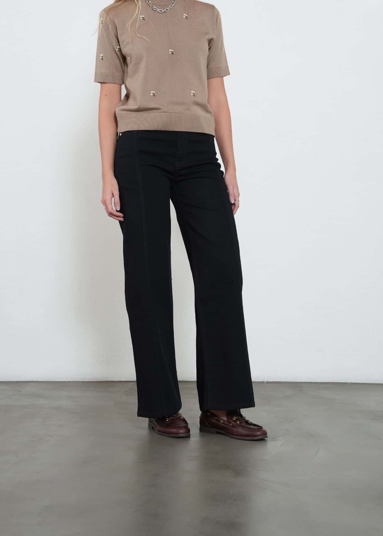 Jean Wide Leg con doble botón