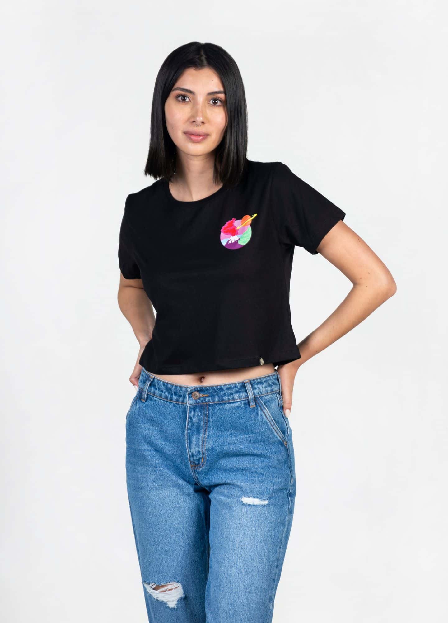 Volcano Crop Top - negro