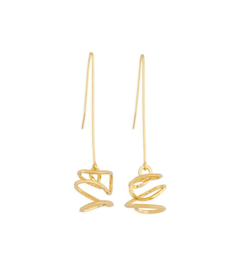 Aretes Curva Dorado