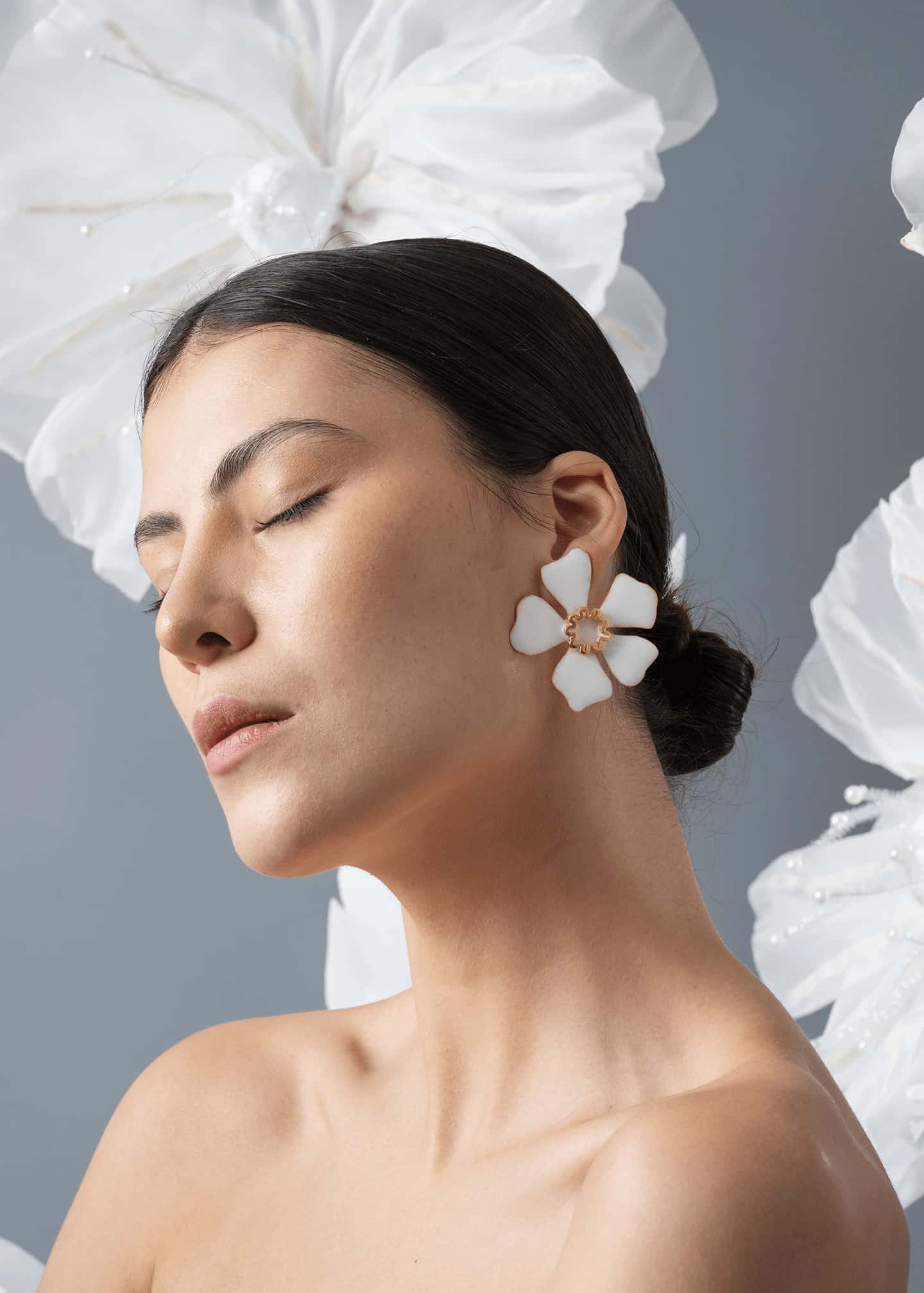 Aretes Aurora Maxi x Lyenzo Blancos