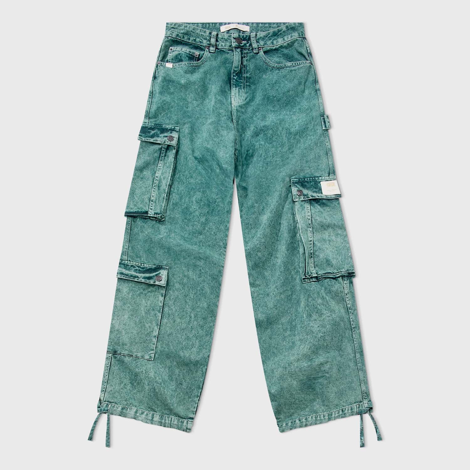 Pantalón Cargo Multi-Pocket - Lavado Verde