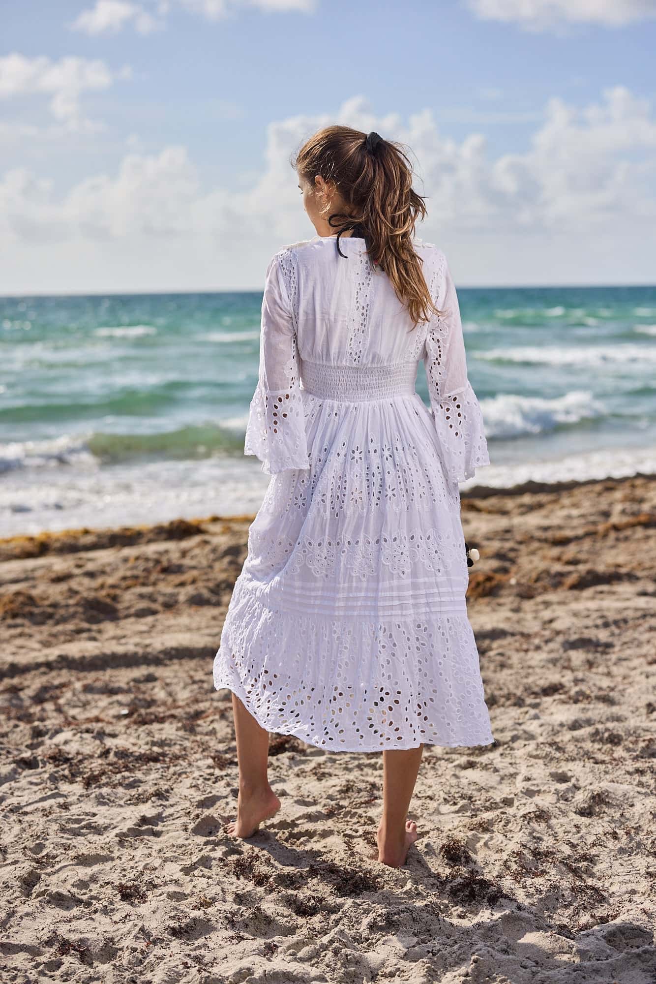 White Cotton Dress - miniatura 4
