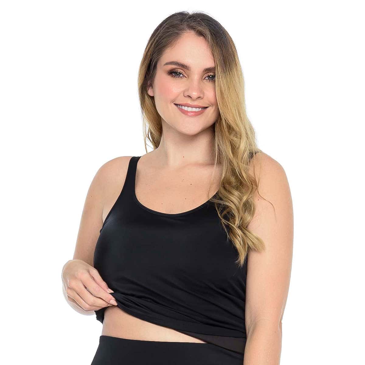 CAMISETA TANKINI CON ELÁSTICO INTERNO EN BASE