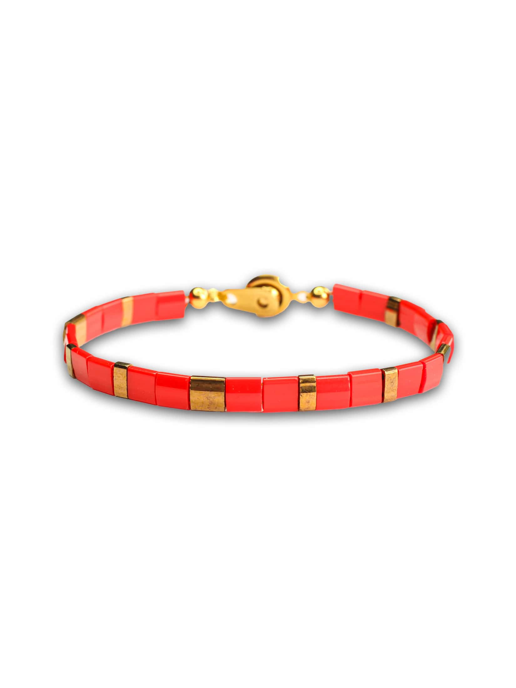Brazalete Miyuki Tila Coral 5mm