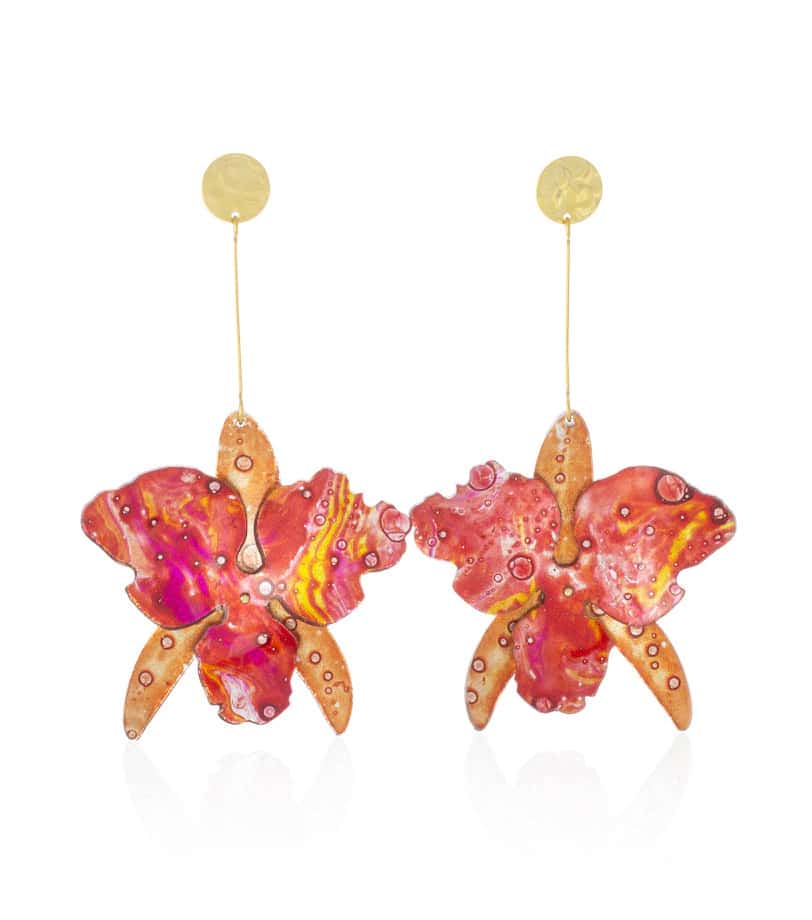 Aretes Grandes de Orquídea Colombiana - miniatura 2
