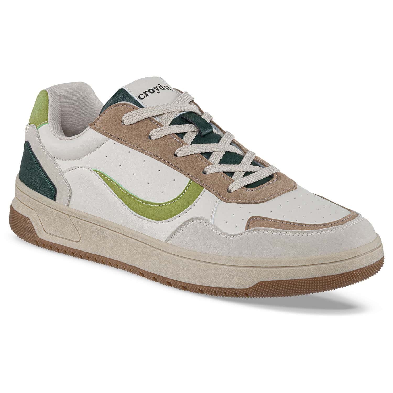 Tenis Urbanos Vonog Beige-Verde Croydon Para Hombre