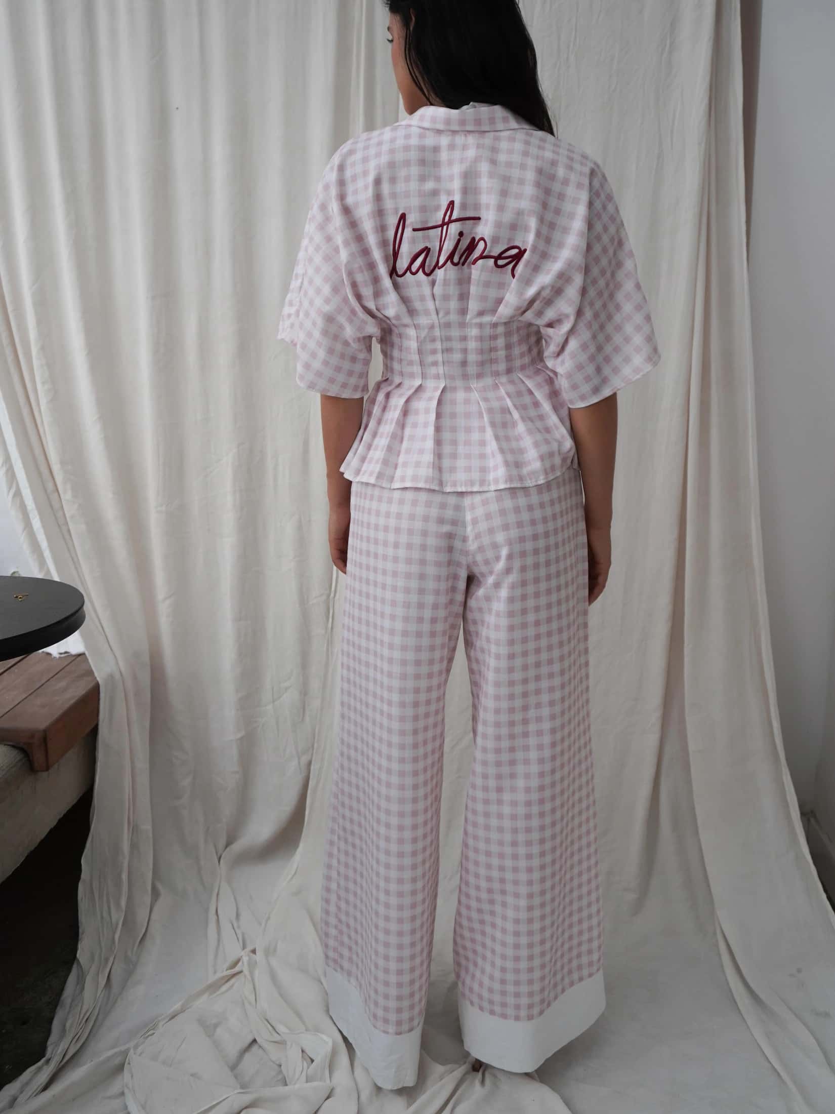 Pantalón Gaviota Cuadros Rosado