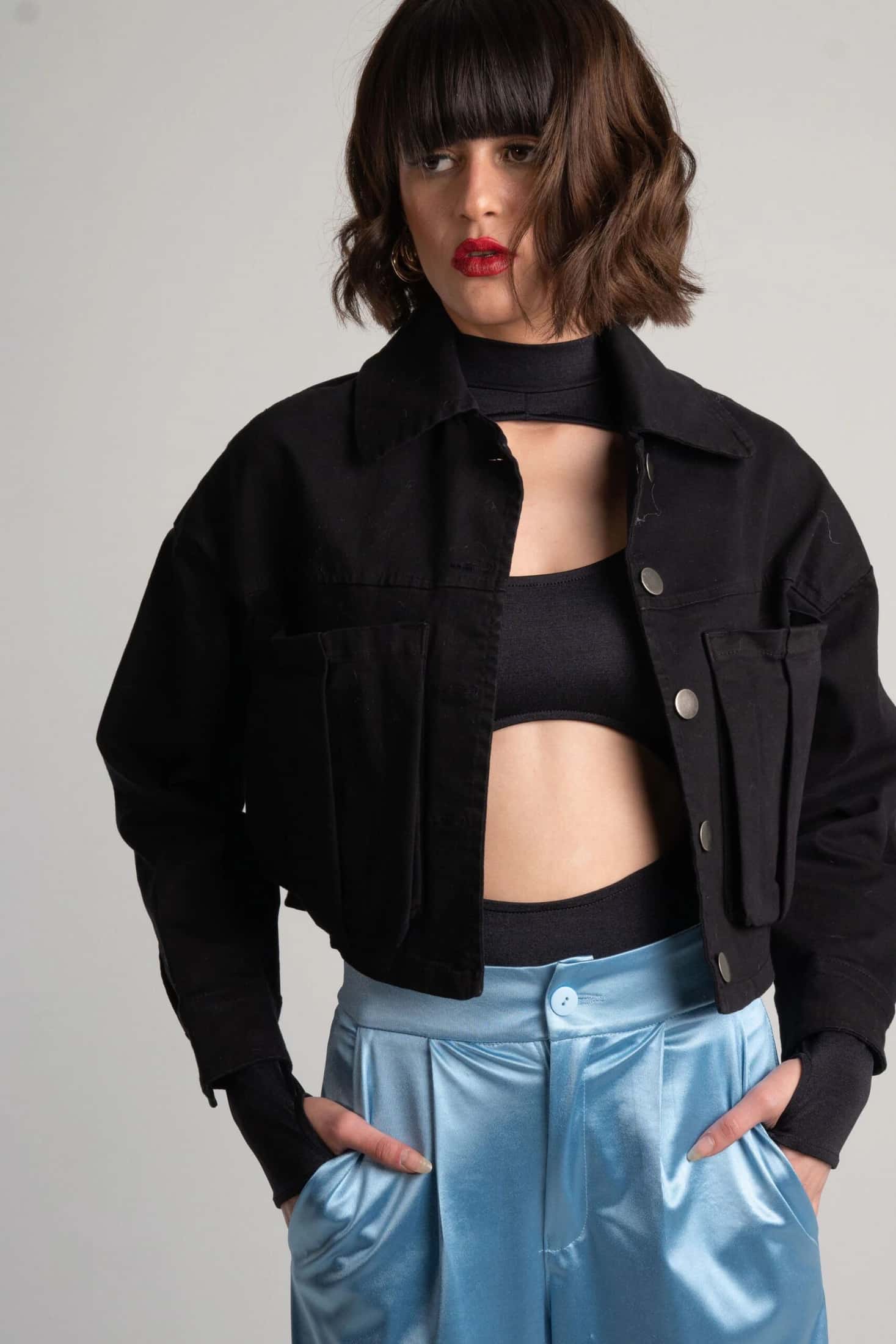 Chaqueta Cortés Denim Negra
