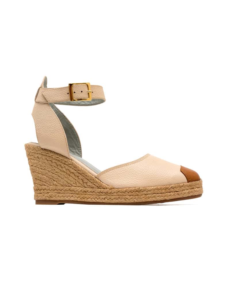 Zapato cuña tipo espadrila, bohemio y femenino en cuero REF ISA1792