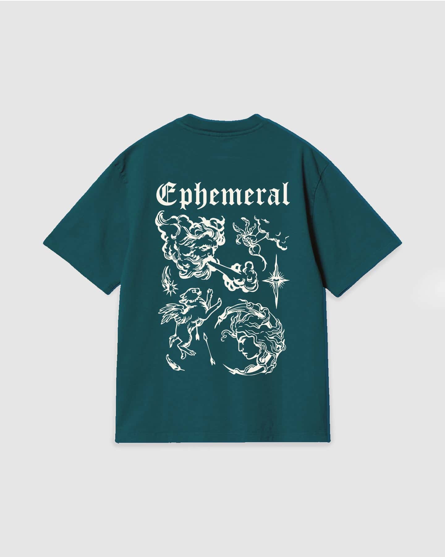 Oversized T Shirt Ephemeral Dark Green
