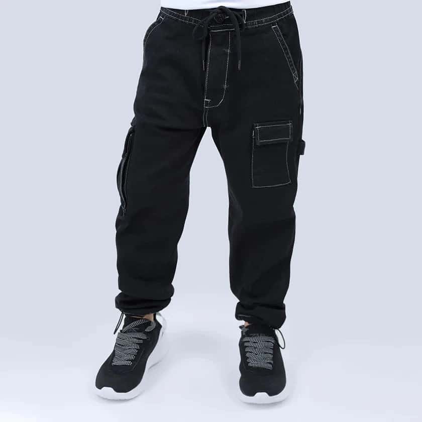 Pantalon Cargo Negro Kids