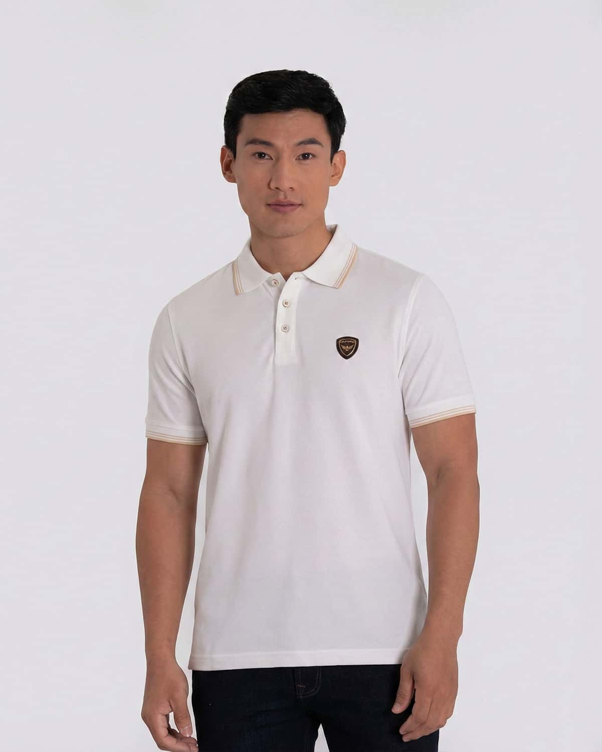 Polo slim blanca para hombre