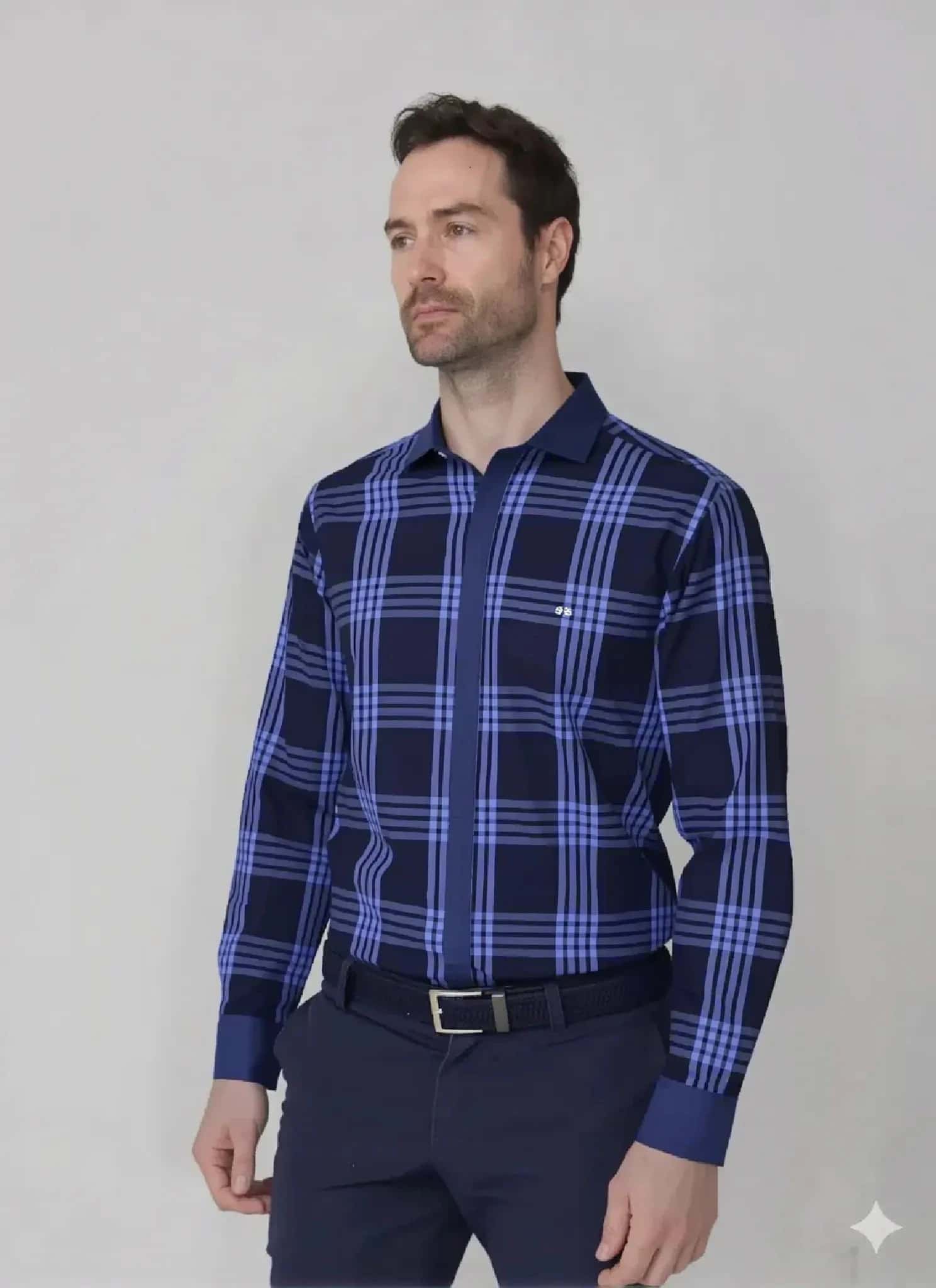 Camisa manga larga en cuadros para hombre Jon Sonen 020224019